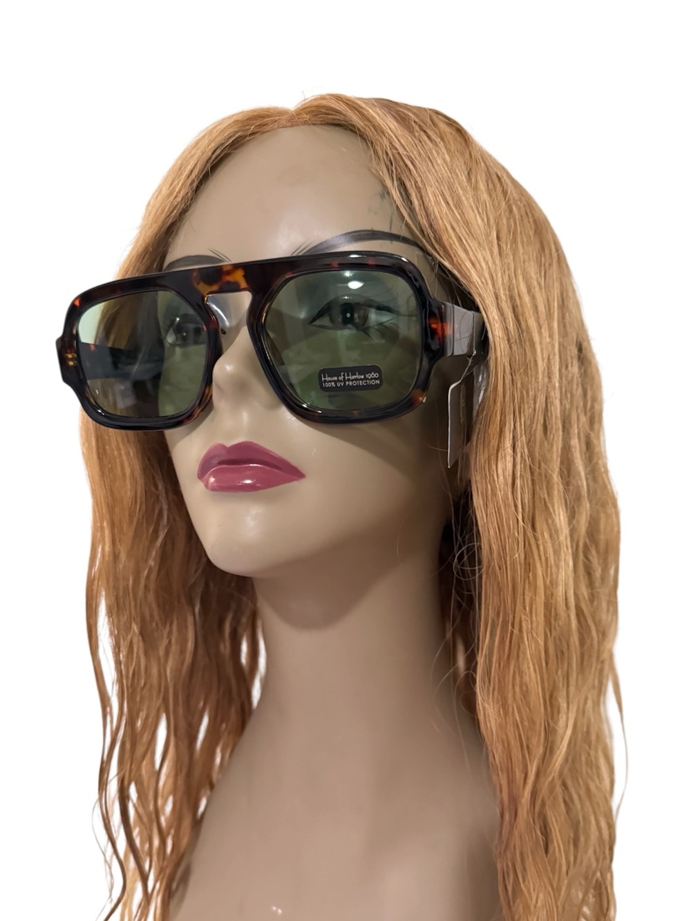 House of Harlow 1960 Tortoiseshell Frame Sunglasses with Green Lenses